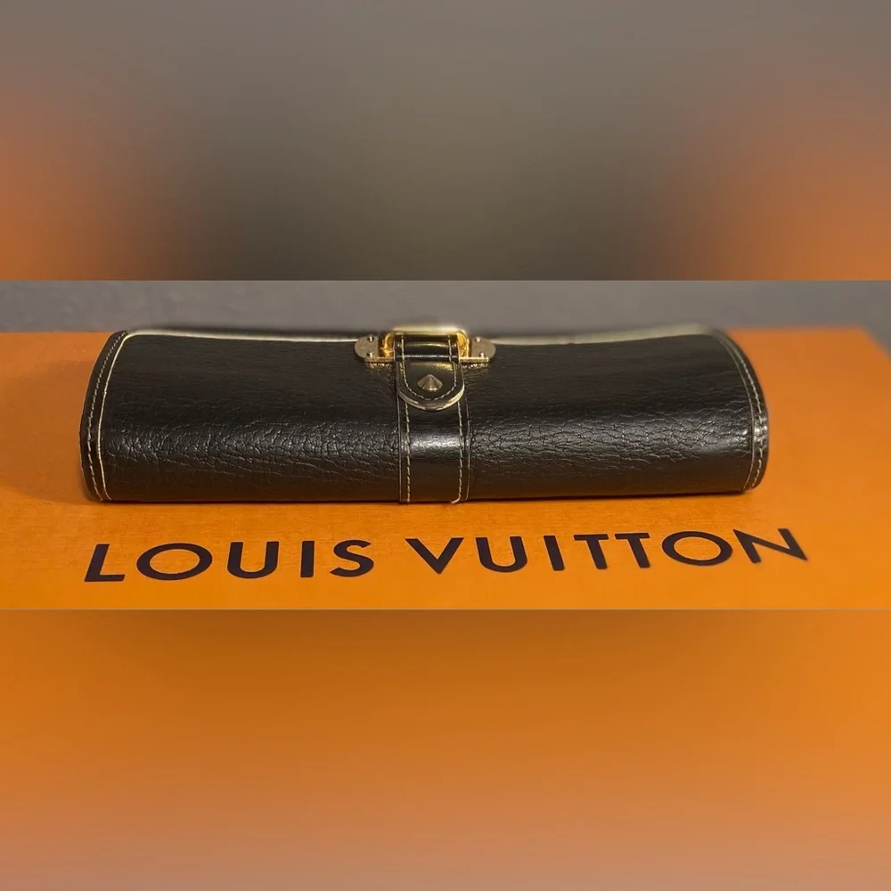 🔥FIRM PRICE ~ Louis Vuitton ~ Suhali Black Leather Long Wallet ~ COA ~ TH2088 - Picture 6 of 16